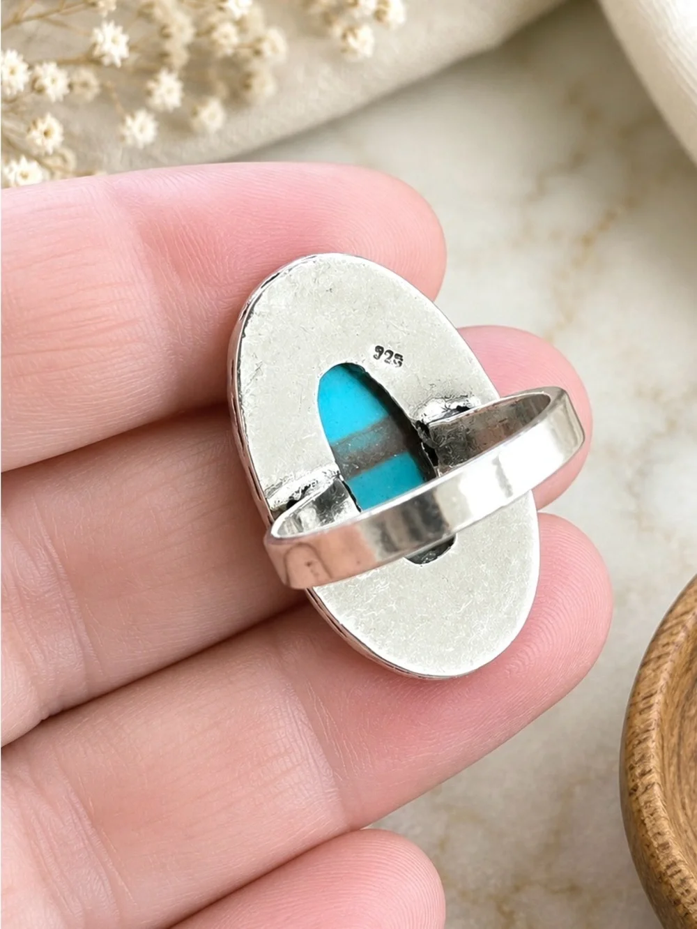 Faceted Aura Rainbow Topaz 925 Sterling Silver Ring Sz 8.5